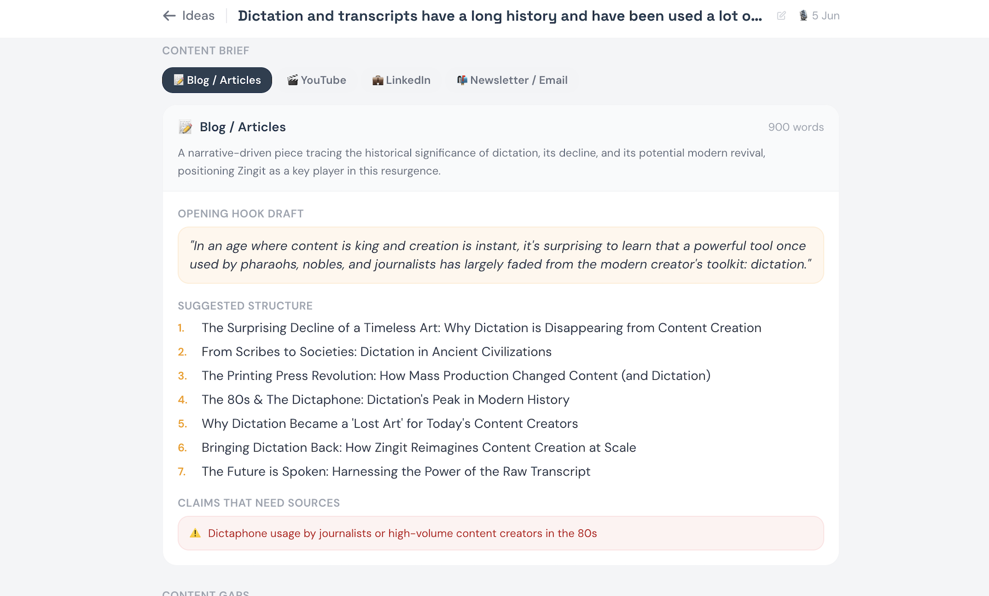 Zinggit My Voice profile settings